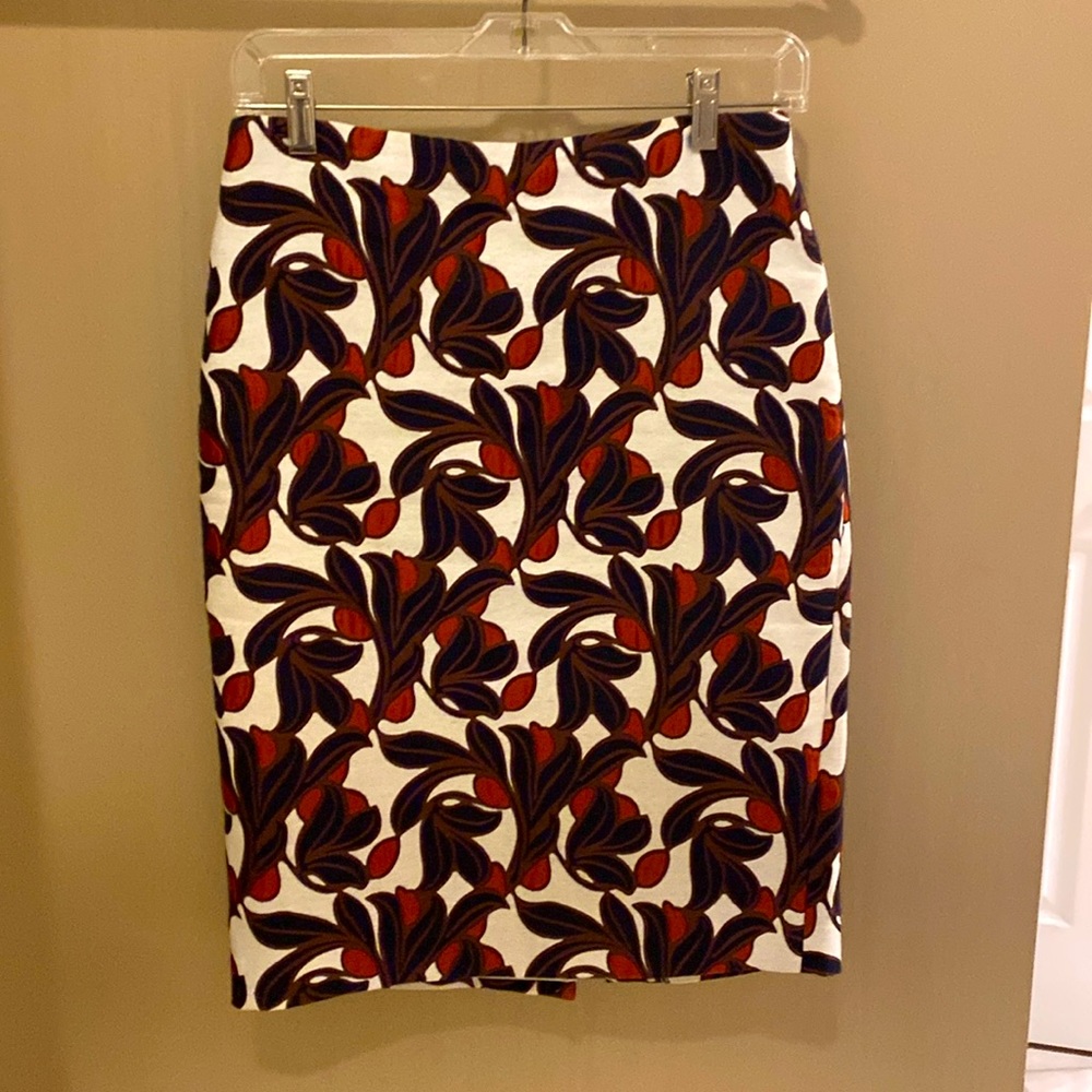 Ann Taylor knee length patterned skirt, size 2
